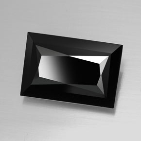 Turmalina negro natural de 19,96 ct, baguette, opaco