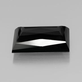Turmalina negro natural de 19,96 ct, baguette, opaco