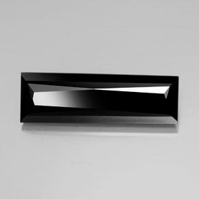 Turmalina negro natural de 13,87 ct, baguette, opaco