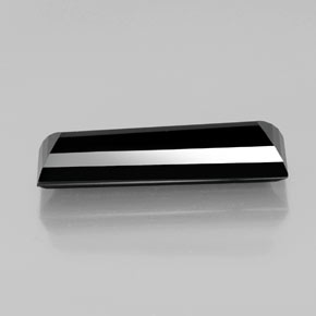 Turmalina negro natural de 13,87 ct, baguette, opaco