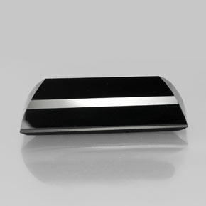 Turmalina Chorlo natural de 48.28 ct, Corte Baguette, Opaco