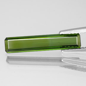Turmalina verde natural de 1,51 ct, corte esmeralda, VS
