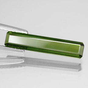Turmalina verde natural de 1,51 ct, corte esmeralda, VS