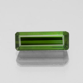 Turmalina Verde terroso natural de 1.43 ct, corte esmeralda, SI
