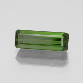 Turmalina Verde terroso natural de 1.43 ct, corte esmeralda, SI