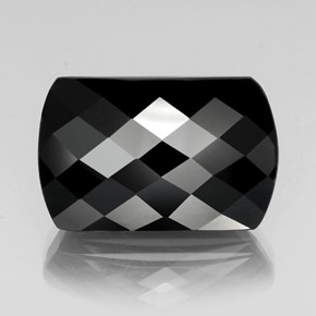 Turmalina negro natural de 32,06 ct, forma elegante, opaco