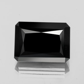 Turmalina negro natural de 18,35 ct, corte esmeralda, opaco