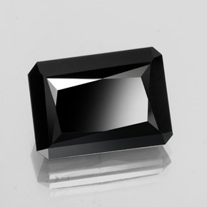 Turmalina negro natural de 18,35 ct, corte esmeralda, opaco