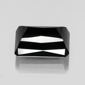 Turmalina negro natural de 18,35 ct, corte esmeralda, opaco