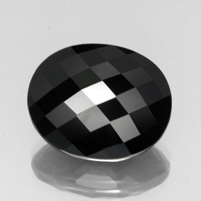 Turmalina negro natural de 20,73 ct, corte óvalo, opaco