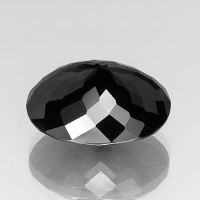 Turmalina negro natural de 20,73 ct, corte óvalo, opaco