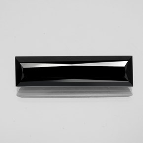 Turmalina negro natural de 11,68 ct, baguette, opaco