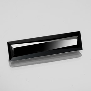 Turmalina negro natural de 11,68 ct, baguette, opaco