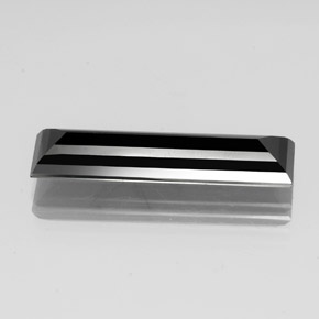 Turmalina negro natural de 11,68 ct, baguette, opaco
