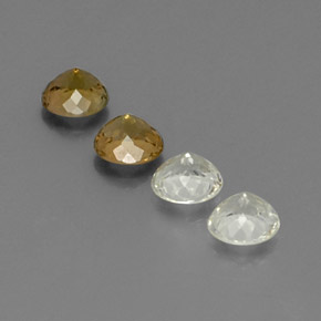 Gemas de turmalina multicolor natural de  ct, corte redondo, VVS-VS
