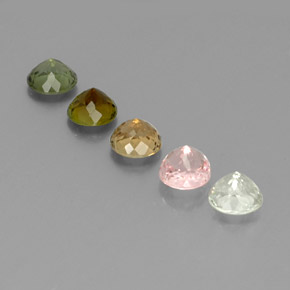 Gemas de turmalina multicolor natural de  ct, corte redondo, VVS-VS