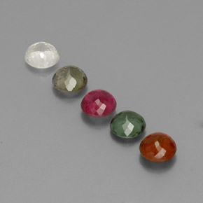 Gemas de turmalina multicolor natural de  ct, corte redondo, VVS-VS