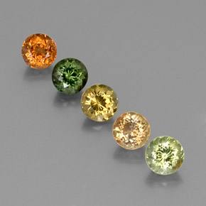 Gemas de turmalina multicolor natural de  ct, corte redondo, VVS-VS