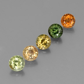 Gemas de turmalina multicolor natural de  ct, corte redondo, VVS-VS