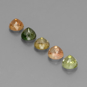 Gemas de turmalina multicolor natural de  ct, corte redondo, VVS-VS