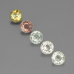 Gemas de turmalina multicolor natural de  ct, corte redondo, VVS-VS