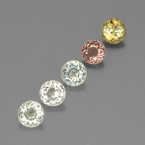 Gemas de turmalina multicolor natural de  ct, corte redondo, VVS-VS