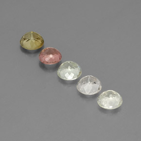 Gemas de turmalina multicolor natural de  ct, corte redondo, VVS-VS