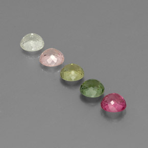 Gemas de turmalina multicolor natural de  ct, corte redondo, VVS