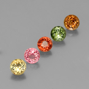 Gemas de turmalina multicolor natural de  ct, corte redondo, VVS-VS