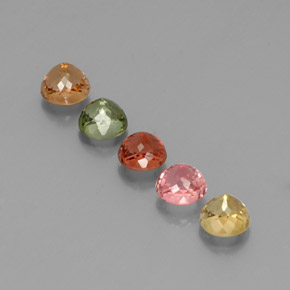 Gemas de turmalina multicolor natural de  ct, corte redondo, VVS-VS