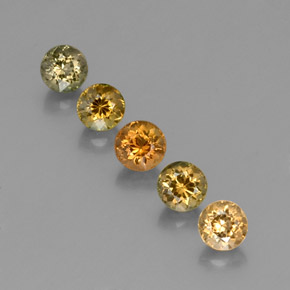Gemas de turmalina multicolor natural de  ct, corte redondo, VVS