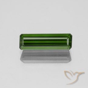 1.35ct Natural Verde terroso Turmalina, corte esmeralda, VS
