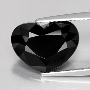 Turmalina negro natural de 5,32 ct, forma de corazón, opaco