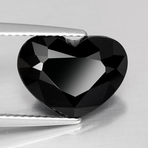 Turmalina negro natural de 5,32 ct, forma de corazón, opaco