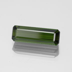 Turmalina Verde terroso oscuro natural de 1.91 ct, corte esmeralda, VS