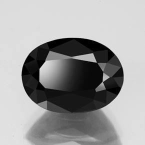 Turmalina negro natural de 3,69 ct, corte óvalo, opaco