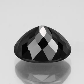 Turmalina negro natural de 3,69 ct, corte óvalo, opaco
