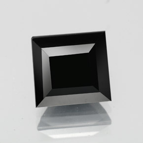 Turmalina negro natural de 3,31 ct, cuadrado, opaco