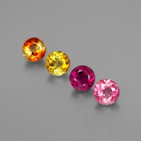 Gemas de turmalina multicolor natural de  ct, corte redondo, VS