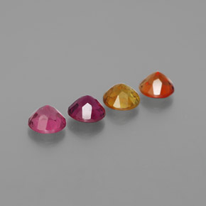 Gemas de turmalina multicolor natural de  ct, corte redondo, VS