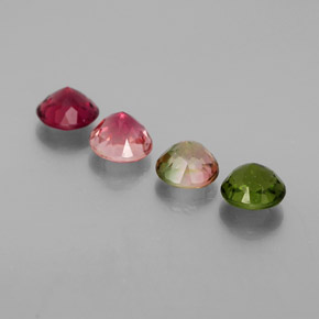 Gemas de turmalina multicolor natural de  ct, corte redondo, VS