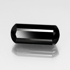 Turmalina negro natural de 13,07 ct, forma elegante, opaco