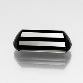 Turmalina negro natural de 13,07 ct, forma elegante, opaco