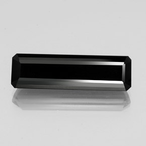 Turmalina negro natural de 13,44 ct, corte esmeralda, opaco
