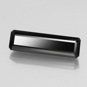 Turmalina negro natural de 13,44 ct, corte esmeralda, opaco