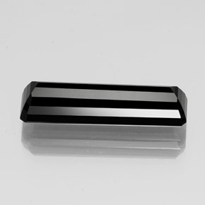 Turmalina negro natural de 13,44 ct, corte esmeralda, opaco