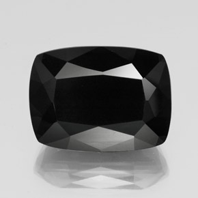 Turmalina negro natural de 39,80 ct, corte cojín, opaco