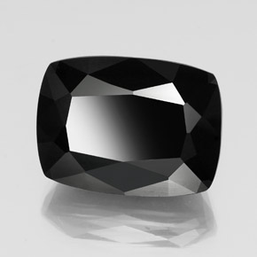 Turmalina negro natural de 39,80 ct, corte cojín, opaco