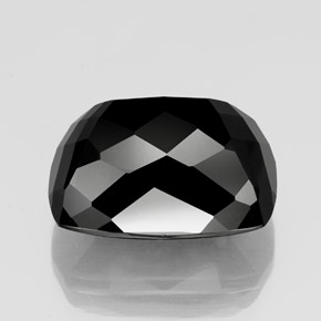Turmalina negro natural de 39,80 ct, corte cojín, opaco