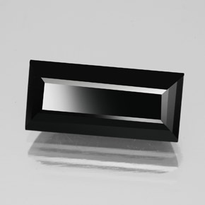 Turmalina negro natural de 5,06 ct, baguette, opaco